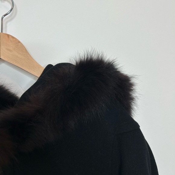 Vintage Wool Coat with Fur Trimmed Hood - Picture 3 of 12